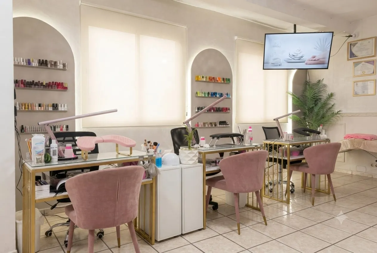 Interior del salón Ari’s Nails & Lashes en Monterrey